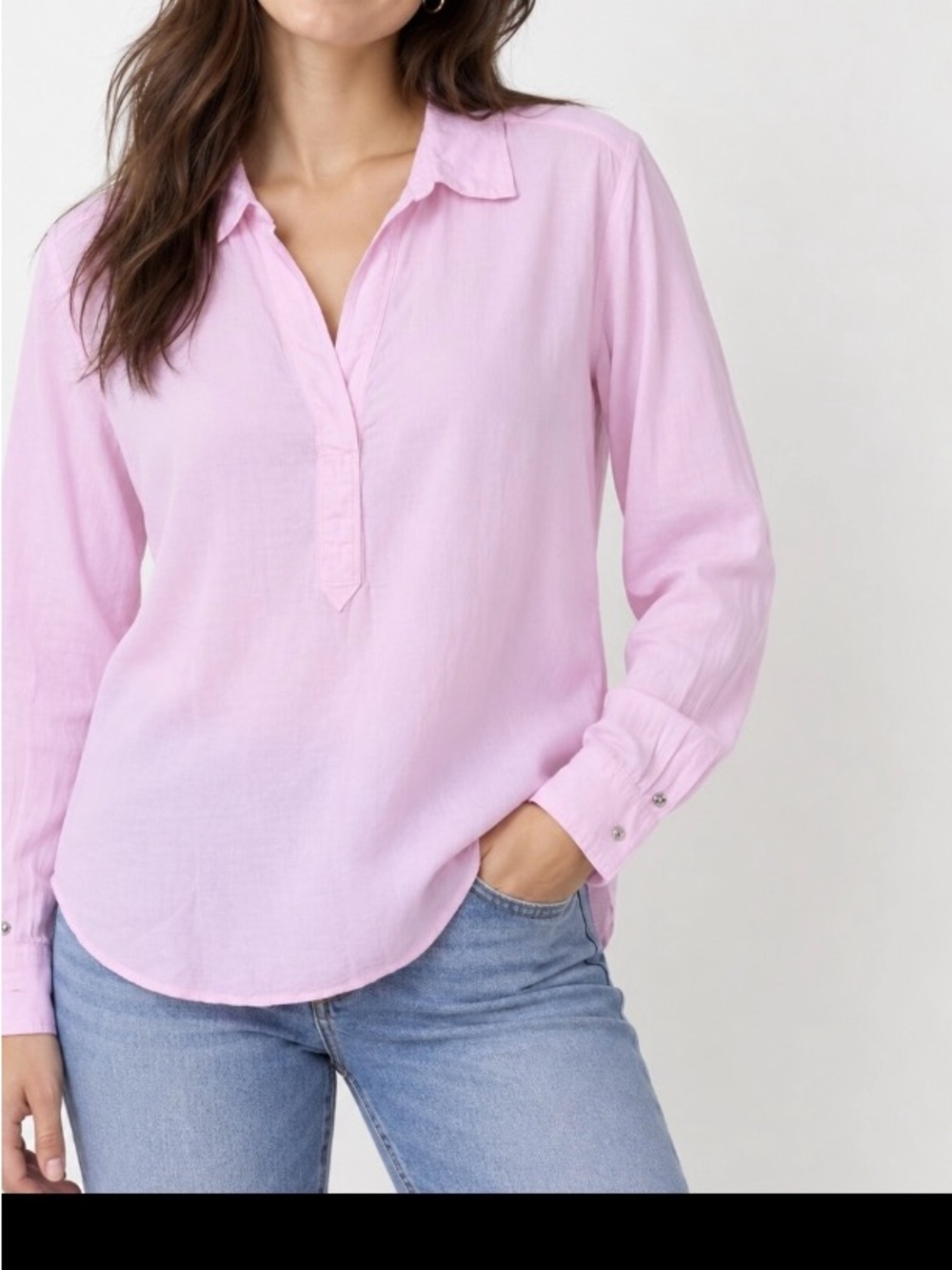 Lilly Pulitzer Light Pink Button-Down Popover Shirt